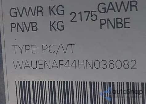 2017 Audi A4 2.0T Premium from USA, damaged, VIN WAUENAF44HN036082